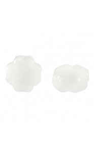 Glasperle 10mm Glücksklee - Milky white